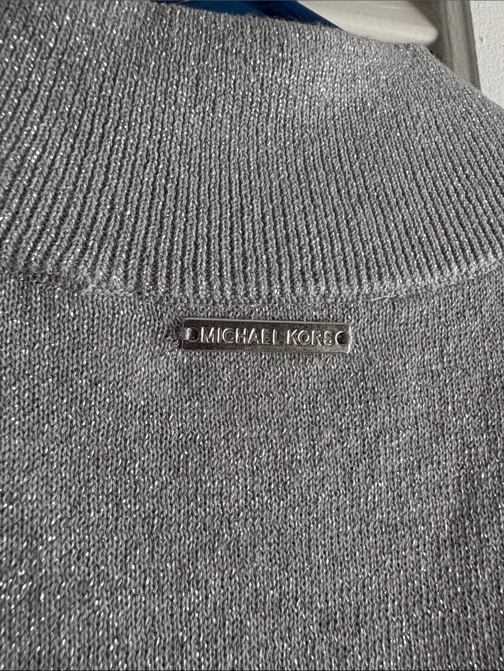 Michael Kors Silver Metallic Knit Top